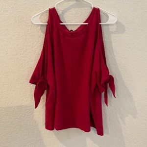 Lucky brand peek-a-boo shoulder hot pink top